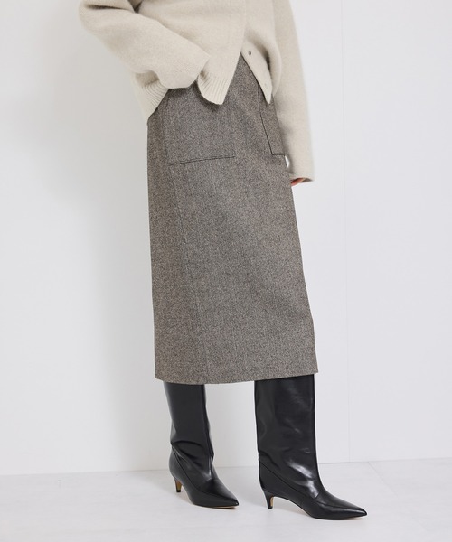 ROPE'（ロペ） スカート 「WEB限定」ヘリンボーンポケット付きタイト