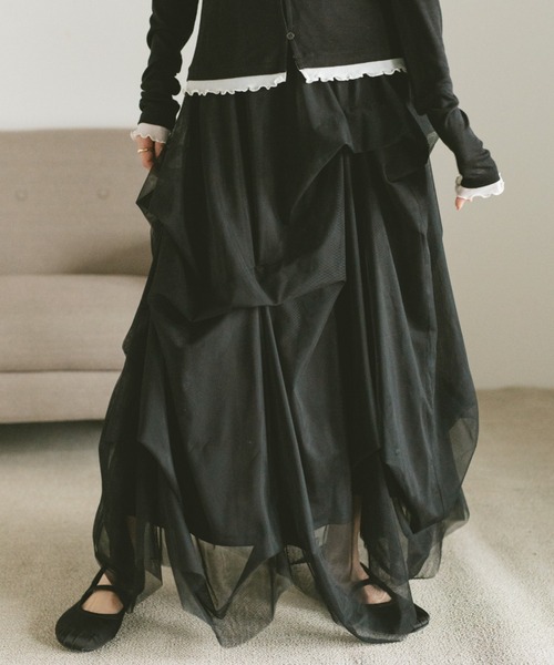 VANNIE U（ヴァニーユー） スカート タックデザインチュールスカート