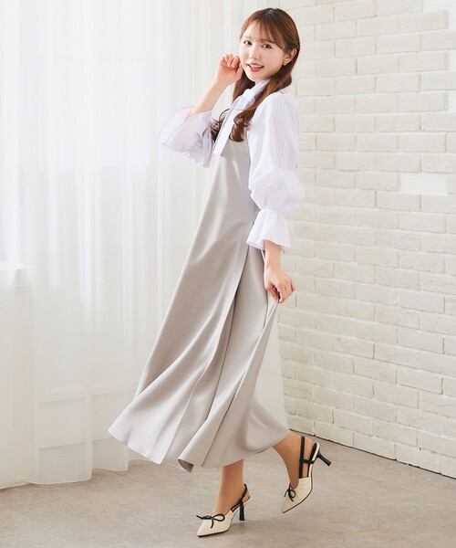 Feroux（フェルゥ） ロング スカート ダブルストラップキャミ ドレス
