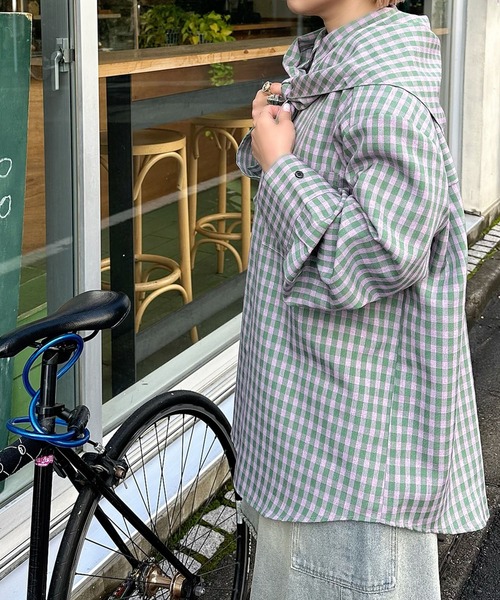 Alley Tokyo ブラウス シャツ スカーフとセットのチェックBIG