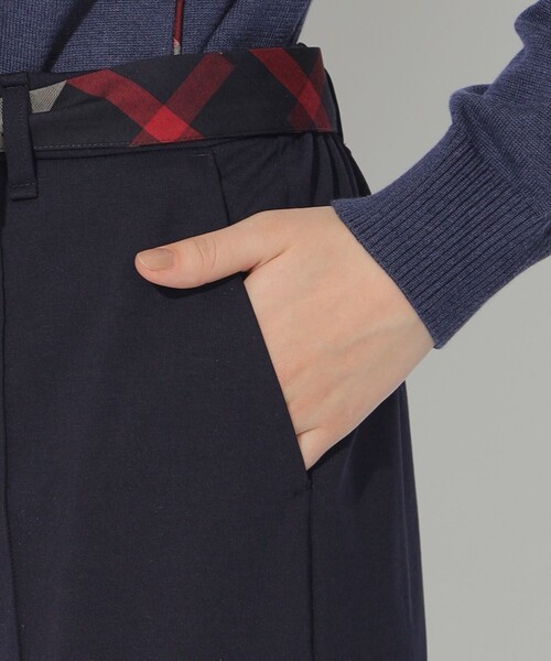 【新品タグ付】クレストブリッジ カーゴパンツ ベルト リボン ネイビー 38 ハイライズストレートパンツ（パンツ）｜BLUE LABEL CRESTBRIDGE