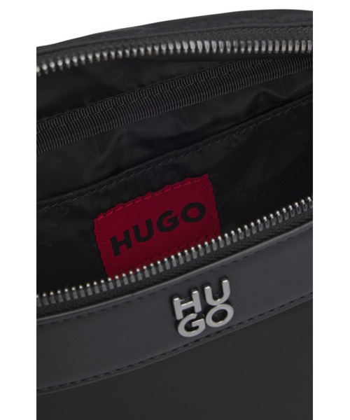 HUGO ウエストポーチ ツイル ベルトバッグ スタックロゴ