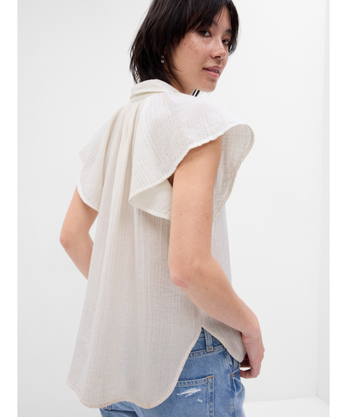 「GAP」 半袖シャツ X-SMALL ブルー レディース_画像2