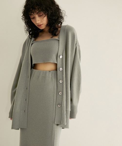 「SALON adam et rope'」 ニットカーディガン FREE レッド系その他5 レディース_画像3