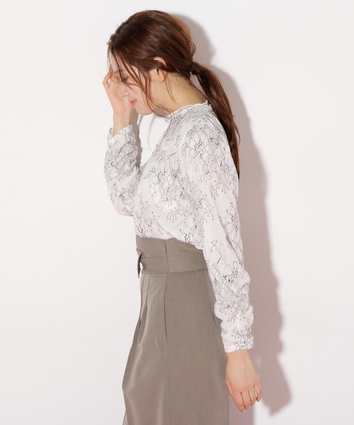 未使用品 ジルスチュアート JILL STUART ブラウス カットソー 七分袖 レース M テラコッタ 茶 /YM19 レディース JILLSTUART - ジルスチュアート ブラウス カットソー 七分袖