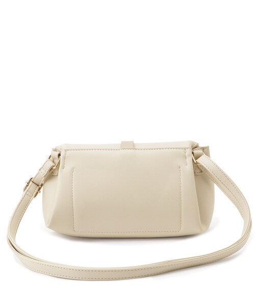ベージュ フラップ式 ショルダーバッグ PU素材フラップミニショルダーバッグ(ONE SIZE ライトベージュ