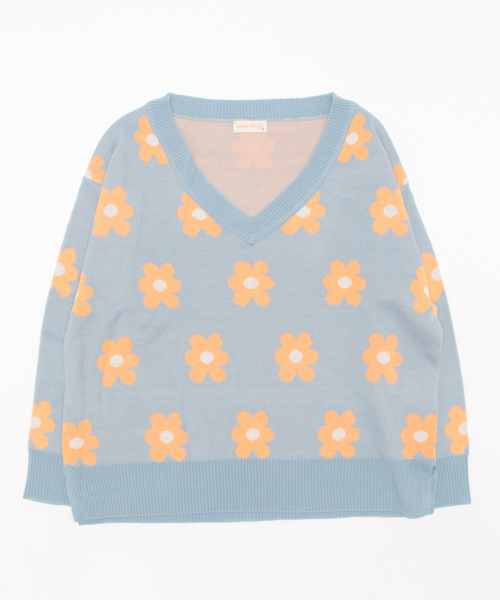 「anap mimpi」 Vネックニット FREE サックスブルー レディース_画像2