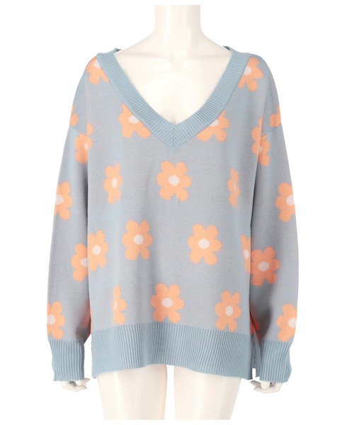 「anap mimpi」 Vネックニット FREE サックスブルー レディース_画像8