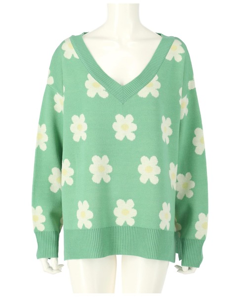 「anap mimpi」 Vネックニット FREE サックスブルー レディース_画像9