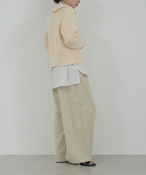 GALLARDAGALANTE ニット 「HERITANOVUM」ツイードジップニット  