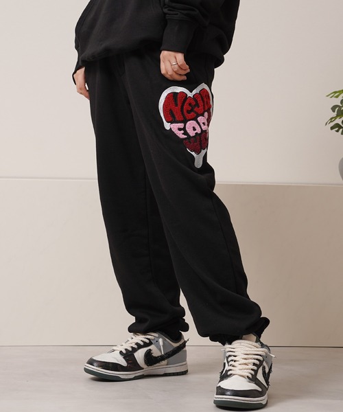 スウェットパンツ ジャージ ハート サガラ刺繍 スウェットパンツ