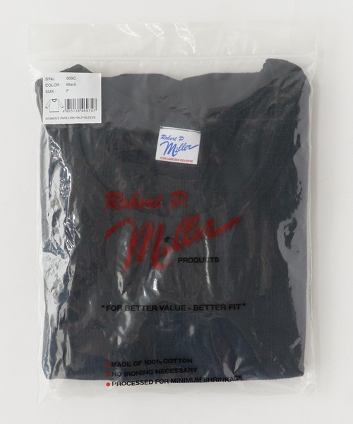 Robert P. Miller tシャツ R.P.miller/ミラー パネルリブ7分袖