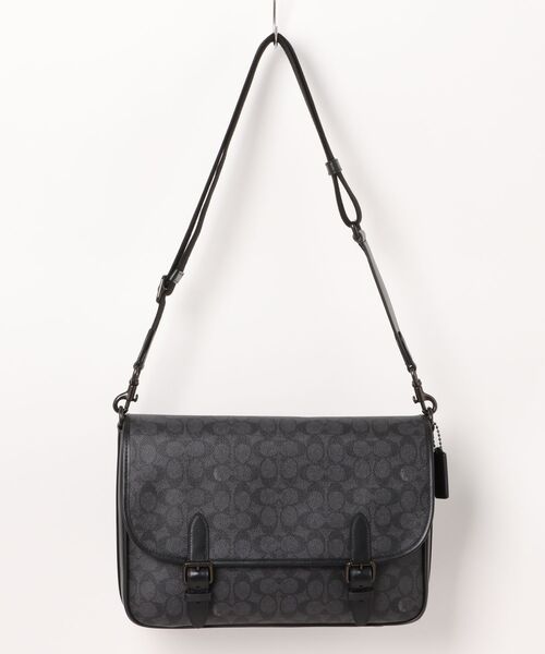 美品 コーチ メッセンジャーバッグ ショルダー レザー キャンバス シグネチャー COACH ショルダーバッグ ヒッチ メッセンジャー バッグ