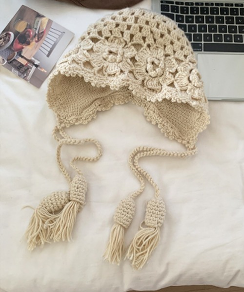 ROOP TOKYO Crochet Flower Babushka/クロシェ編みフラワー