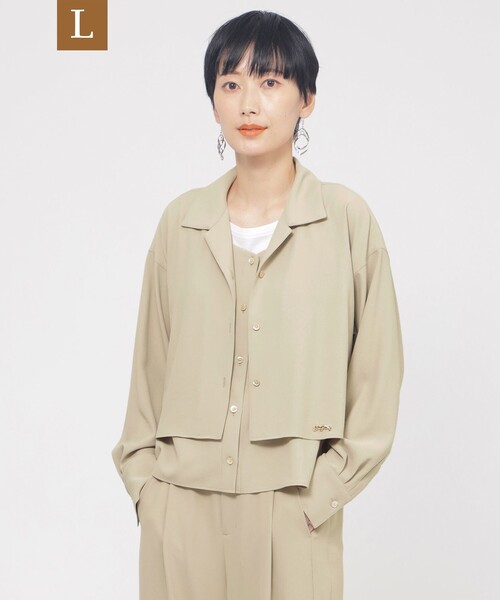 ブラウス シャツ 「L」「接触冷感」「吸水速乾」「UV対策」「ウォッシャブル」kireriレイヤードシャツ レディース