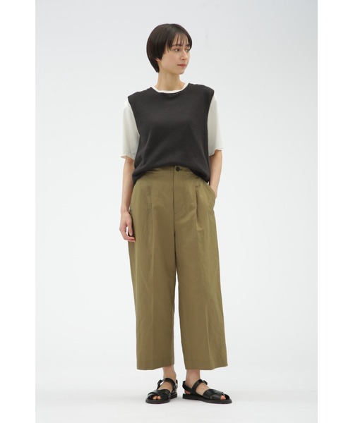 マーガレットハウエル リネン　ワイドパンツ　ガウチョパンツ　マリン　　美品 MARGARET HOWELL - 美品 マーガレットハウエル リネン ワイド