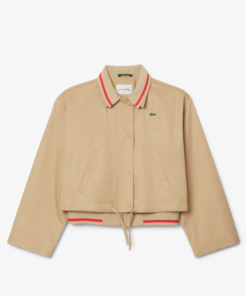 LACOSTE ブルゾン アウター 配色ライン レイヤードジャケット