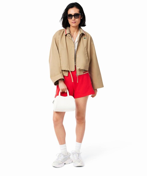 LACOSTE ブルゾン アウター 配色ライン レイヤードジャケット ジップ