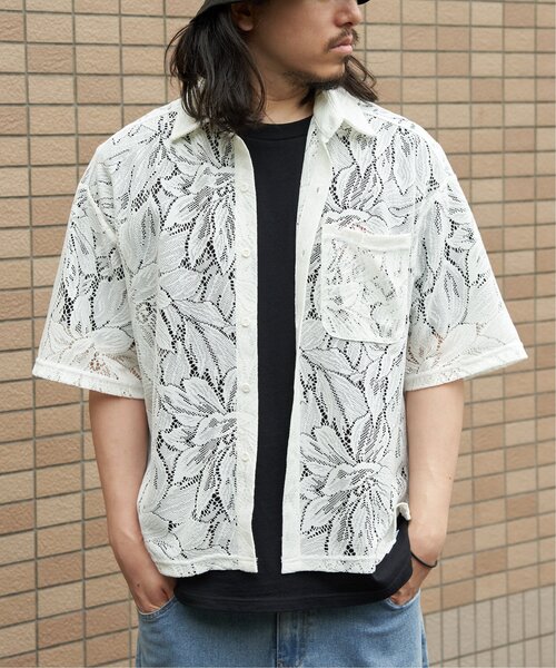新品タグ付き　MAHALマハル　インド綿ホワイト レース装飾 半袖シャツ VENCE EXCHANGE シャツ 半袖 レース半袖シャツ メンズ : ZOZOTOWN
