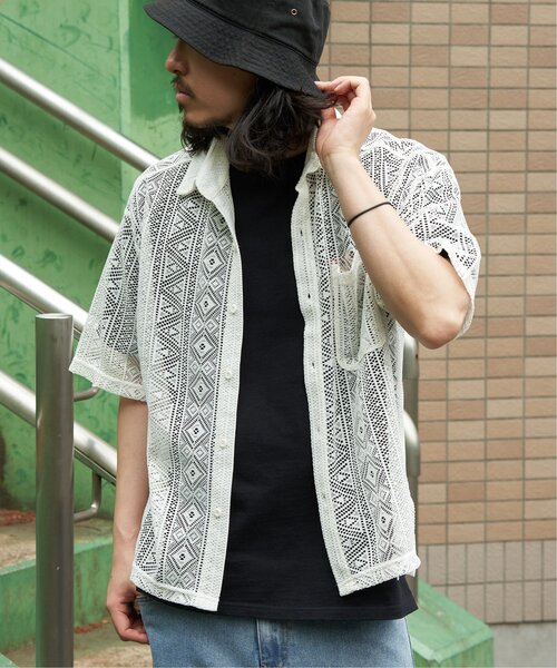 VENCE EXCHANGE シャツ レース半袖シャツ メンズ : ZOZOTOWN Yahoo!店