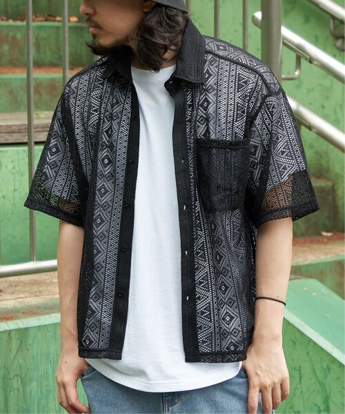 VENCE EXCHANGE シャツ レース半袖シャツ メンズ : ZOZOTOWN Yahoo!店