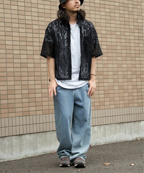 VENCE EXCHANGE シャツ 半袖 レース半袖シャツ メンズ : ZOZOTOWN