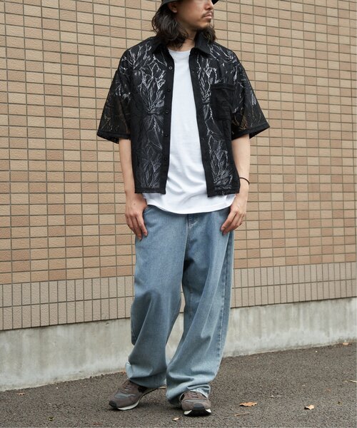 VENCE EXCHANGE シャツ 半袖 レース半袖シャツ メンズ : ZOZOTOWN