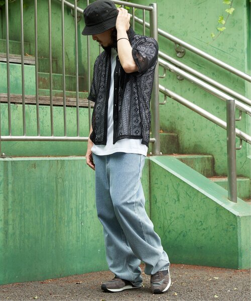 VENCE EXCHANGE シャツ 半袖 レース半袖シャツ メンズ : ZOZOTOWN