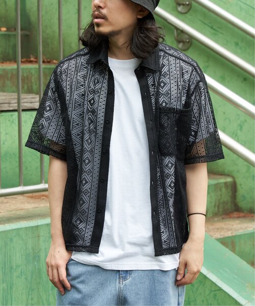 VENCE EXCHANGE シャツ レース半袖シャツ メンズ : ZOZOTOWN Yahoo!店