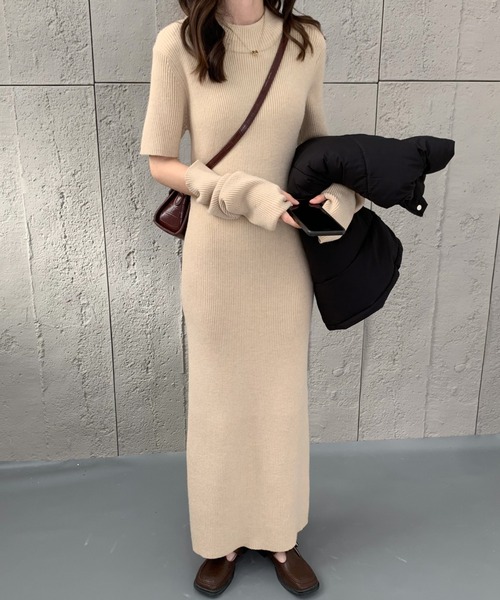 「ECLIN」 ニットワンピース FREE ブルー レディース_画像5