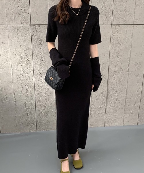 「ECLIN」 ニットワンピース FREE ブルー レディース_画像6