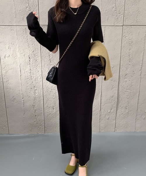 「ECLIN」 ニットワンピース FREE ブルー レディース_画像8