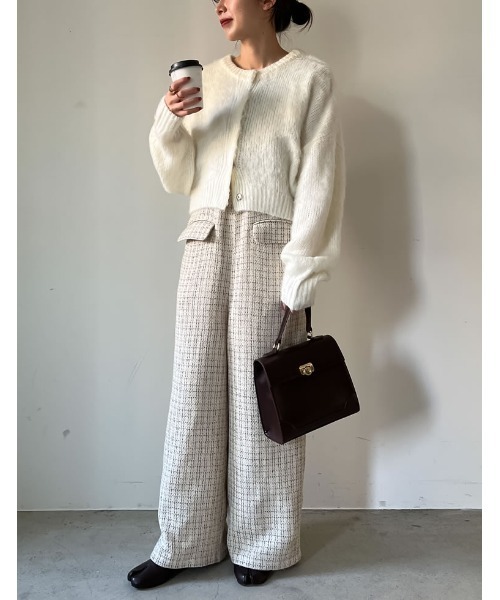 「Re:EDIT」 ニットカーディガン LARGE アイボリー レディース_画像5