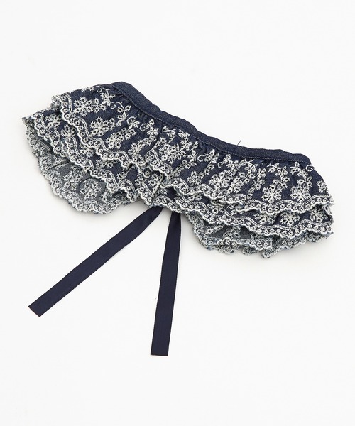 つけ襟 付け襟 an meets zakka デニムフリルレース付け襟 : ZOZOTOWN