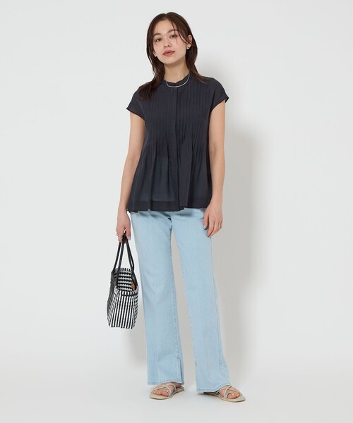 ブラウス シャツ フロントリボンフレンチスリーブシャツブラウス レディース JEANASIS ブラウス シャツ 「ZOZO限定」フロントリボンフレンチ