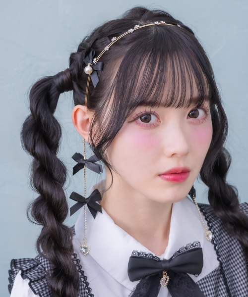 リボン　カチューシャ ROJITA カチューシャ リボン付チェーンカチューシャ : ZOZOTOWN
