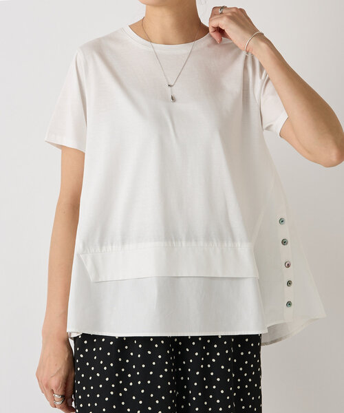 tシャツ レイヤード風カットソー レディース