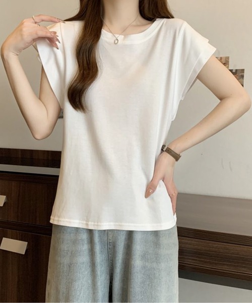 tシャツ フリルスリーブTシャツ レディース