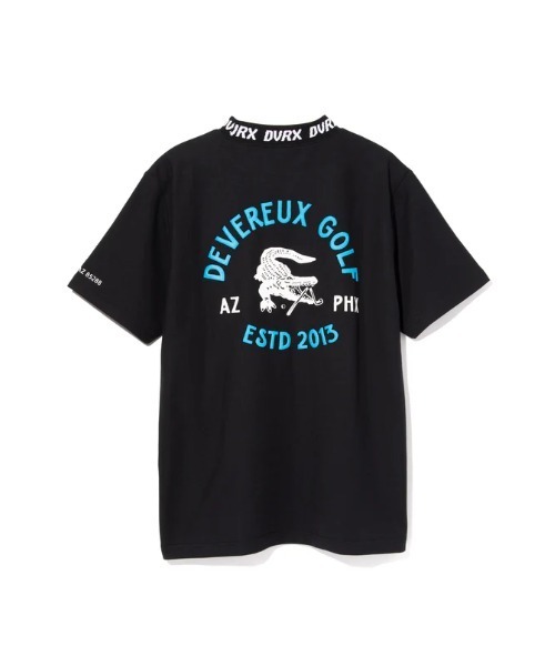 DEVEREUX GOLF tシャツ Classic Logo Rib モックネッククロコTシャツ
