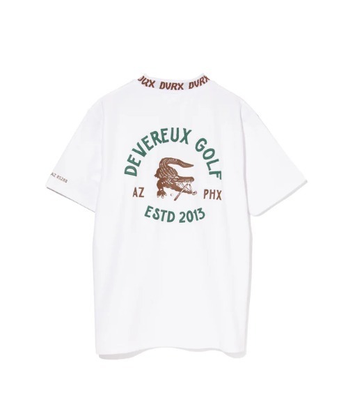 DEVEREUX GOLF tシャツ Classic Logo Rib モックネッククロコTシャツ