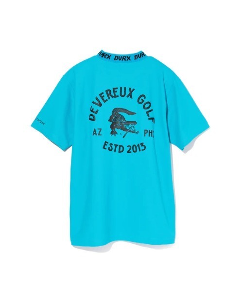 DEVEREUX GOLF tシャツ Classic Logo Rib モックネッククロコTシャツ