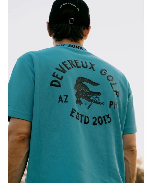 DEVEREUX GOLF tシャツ Classic Logo Rib モックネッククロコTシャツ