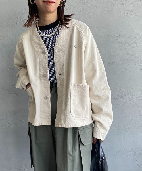 Danton 「DANTON」 ノーカラージャケット 38 キナリ レディース