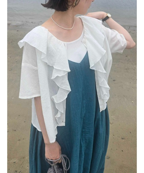 Samansa Mos2 ぺプラムキャミワンピース Samansa Mos2 blue（サマンサモスモスブルー）の「【ECO DENIM