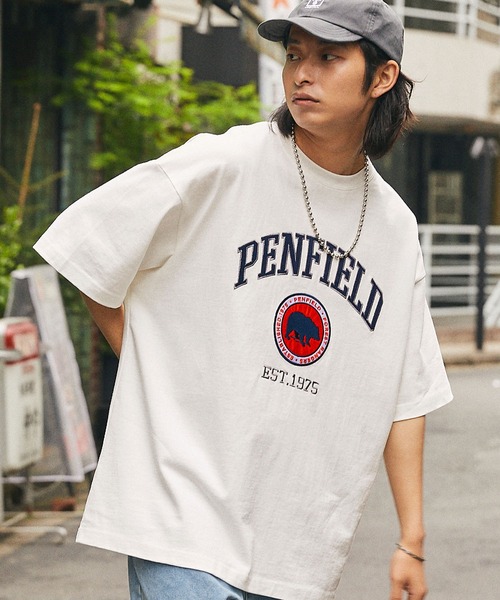 「PEN FIELD」 半袖Tシャツ M アッシュグレー メンズ