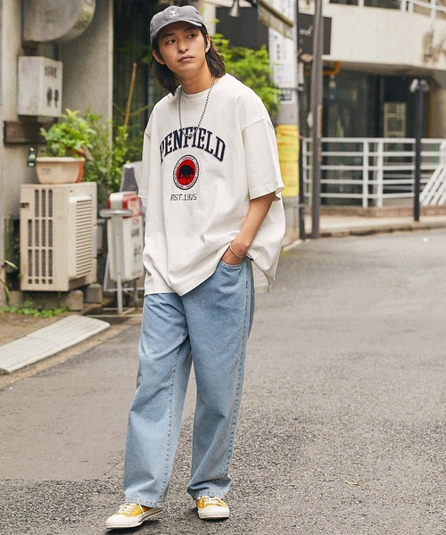「PEN FIELD」 半袖Tシャツ M アッシュグレー メンズ