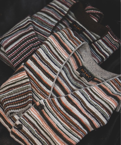 カーディガン マルチストライプ カーディガン メンズ