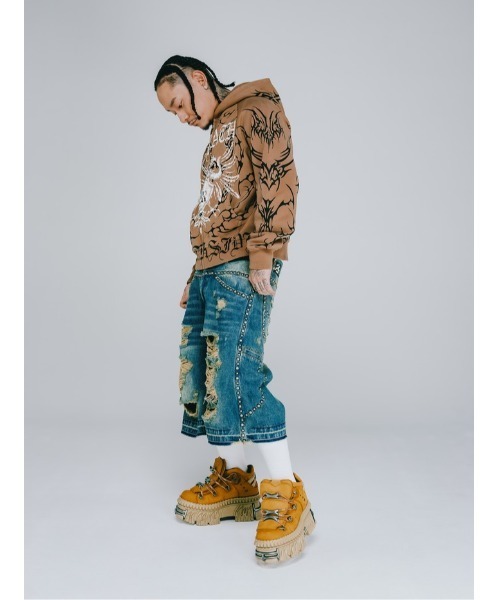 BREATH パンツ SUICIDE STUDS DENIM SHORTS メンズ : ZOZOTOWN Yahoo