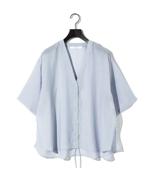 カーディガン MIDIUMISOLID for Ladies ハーフスリーブドローストリングカーディガン レディース