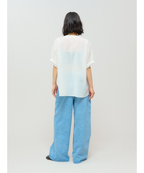 MIDIUMISOLID カーディガン for Ladies ハーフスリーブドロー